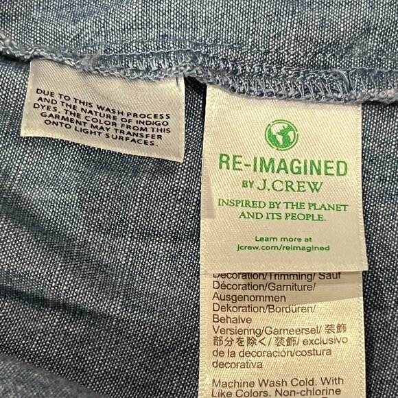 J Crew Chambray Ruffle Mini Dress, Pockets, 12 - Picture 5 of 10